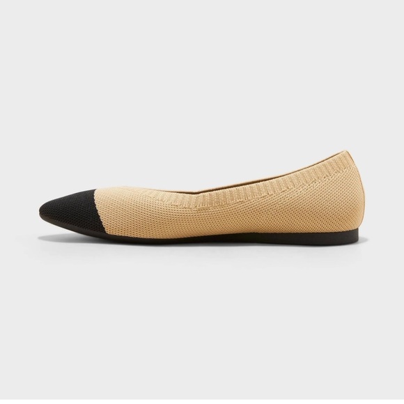 Women's Claire Knit Washable Ballet Flats Beige - A New Day - SIZE 5.5 - Picture 3 of 6